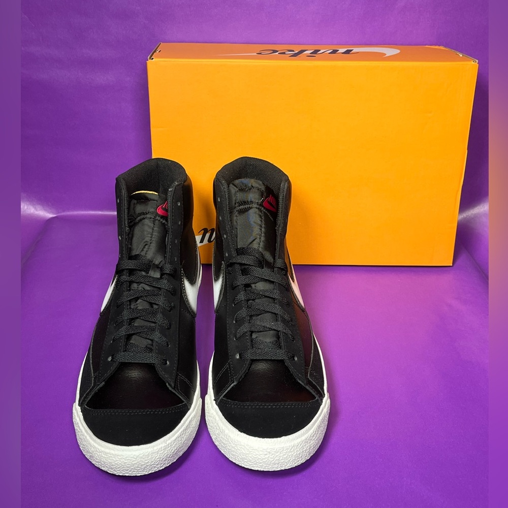 🆕 Nike Blazer ‘77 Mid Vintage Various Sizes Black/White Casual Sneaker 👟 - Picture 4 of 6